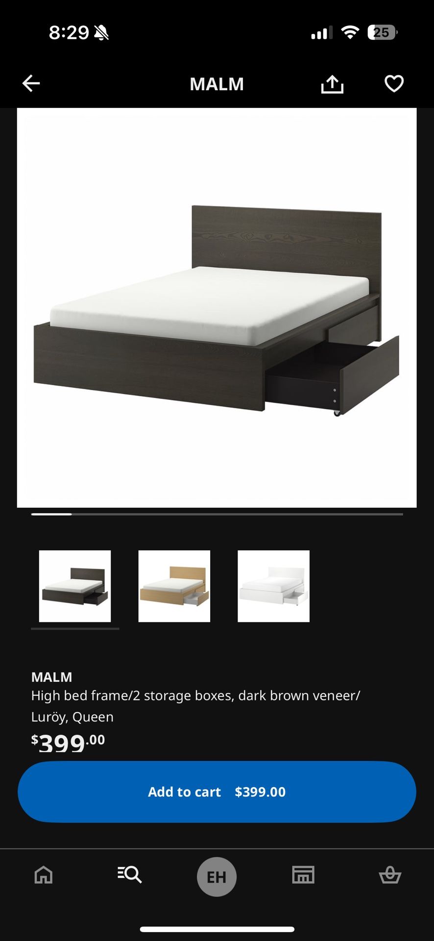 Queen Bed frame With Side Tables