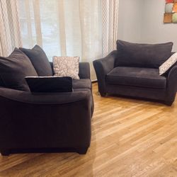 👁️👁️ Grey Loveseat and Chair Couch Set - FREE DELIVERY🚚 