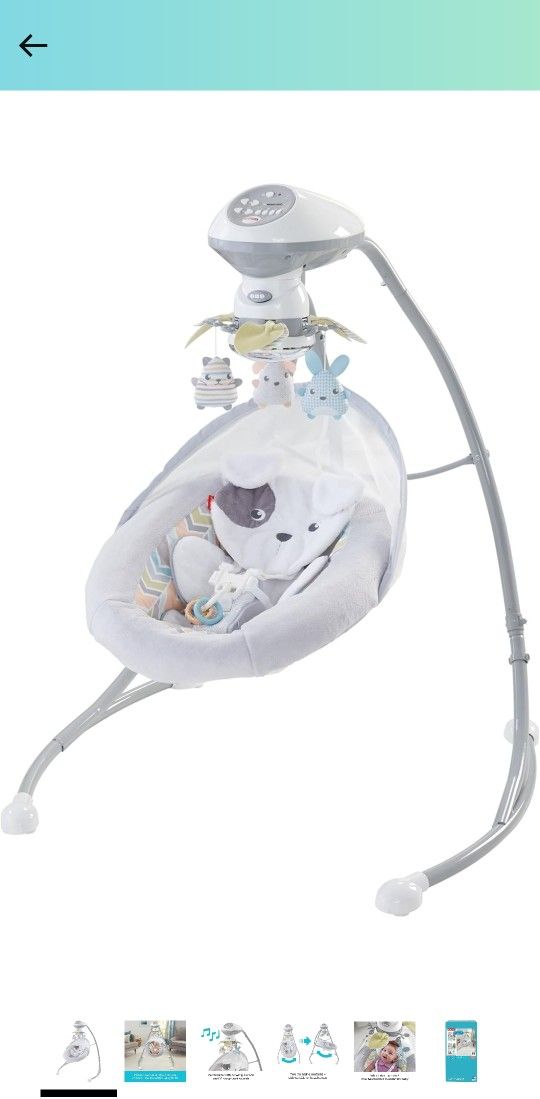 Fisher-Price Sweet Snugapuppy Swing, dual motion baby swing with music, sounds and motorized mobile
