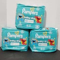 3 Packs Of Pampers #4 / 28 Diapers / 28 pañales