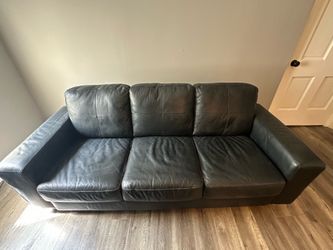 Large Black Leather Couch (Great Condition!)