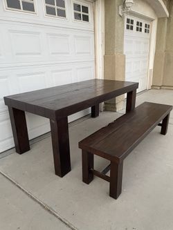 Large Dinning Table with Bench Table Dimensions: 73”x36”x30”(H) Bench Dimensions:68”x17”x18”(H)