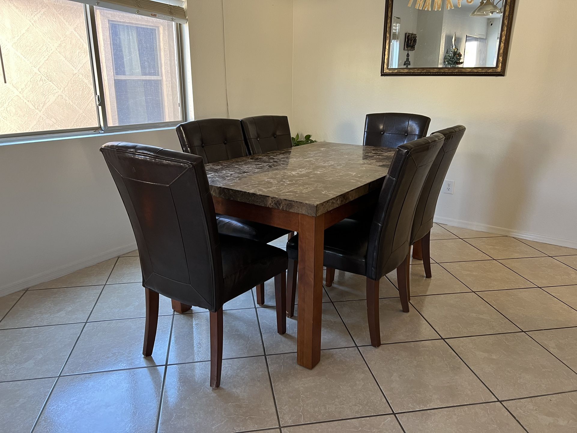 Marble Dining Table With 6 Chairs