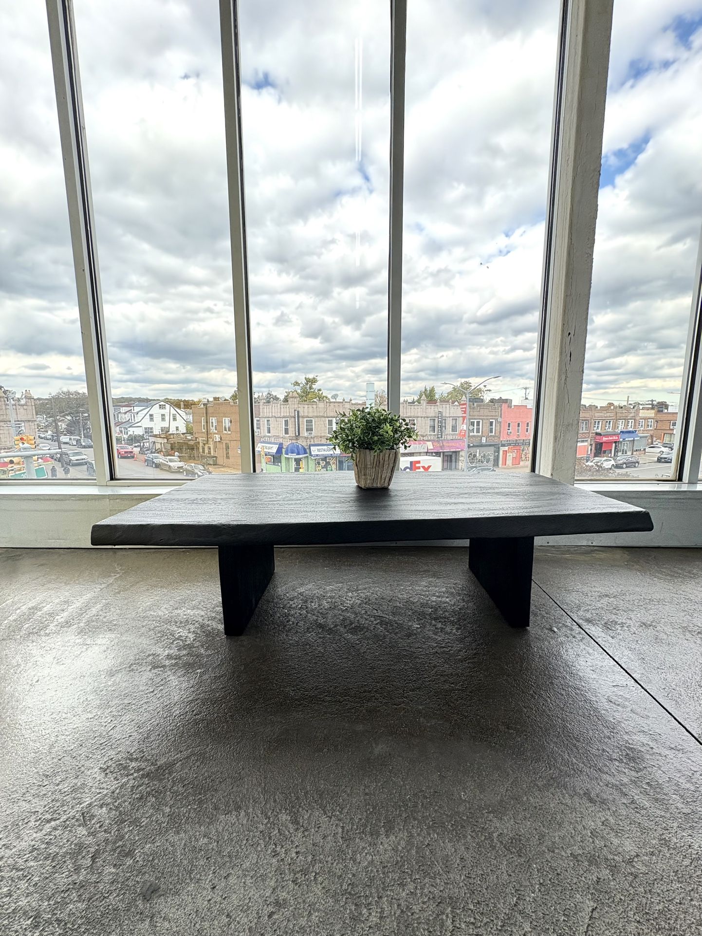 Midcentury Modern Minimalist - House of Leon Shou Sugi Ban Black Wood Center Coffee Table