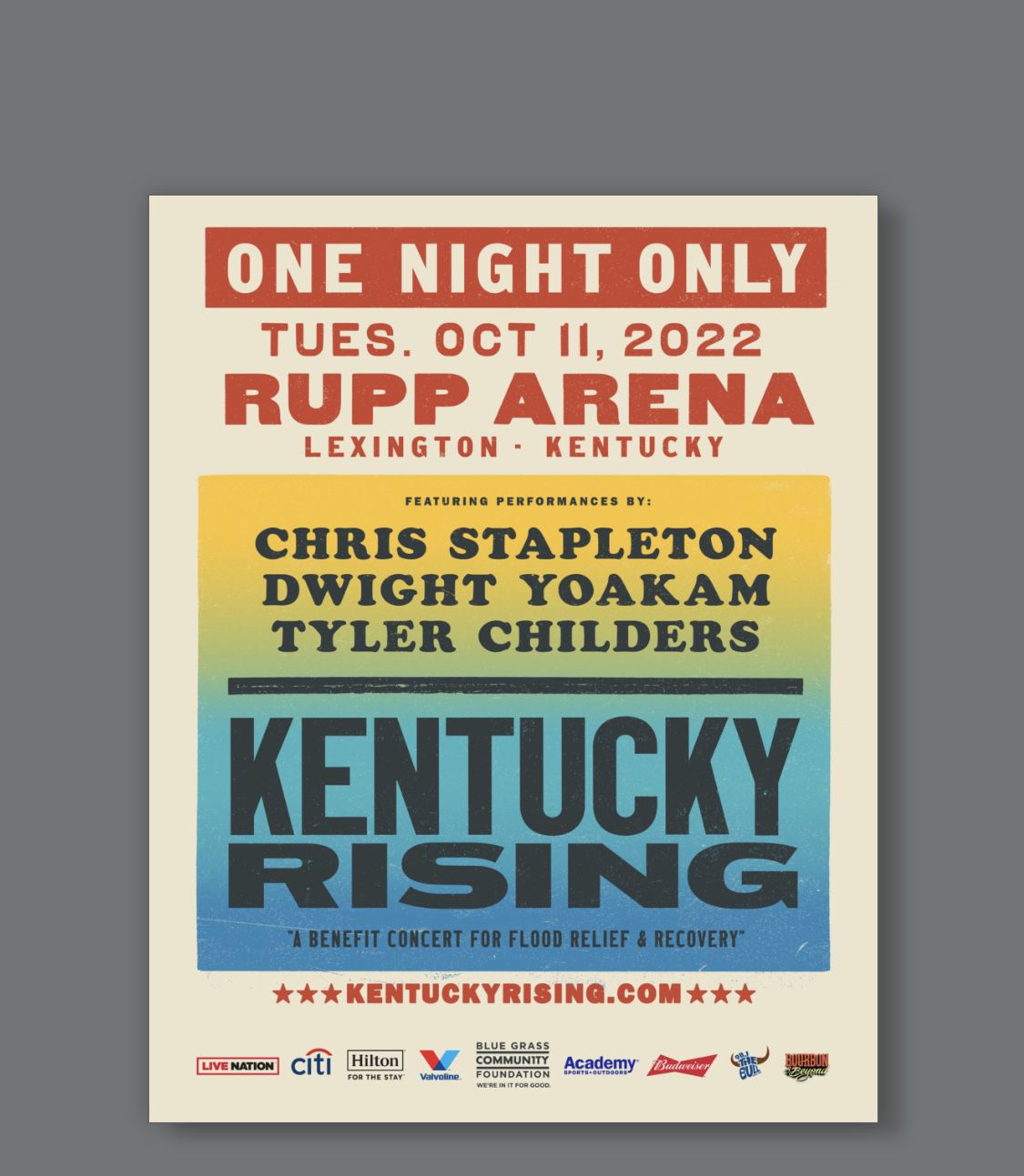Kentucky Rising Reprint - 11x14 Print - Tyler Childers, Chris Stapleton, Dwight Yakam