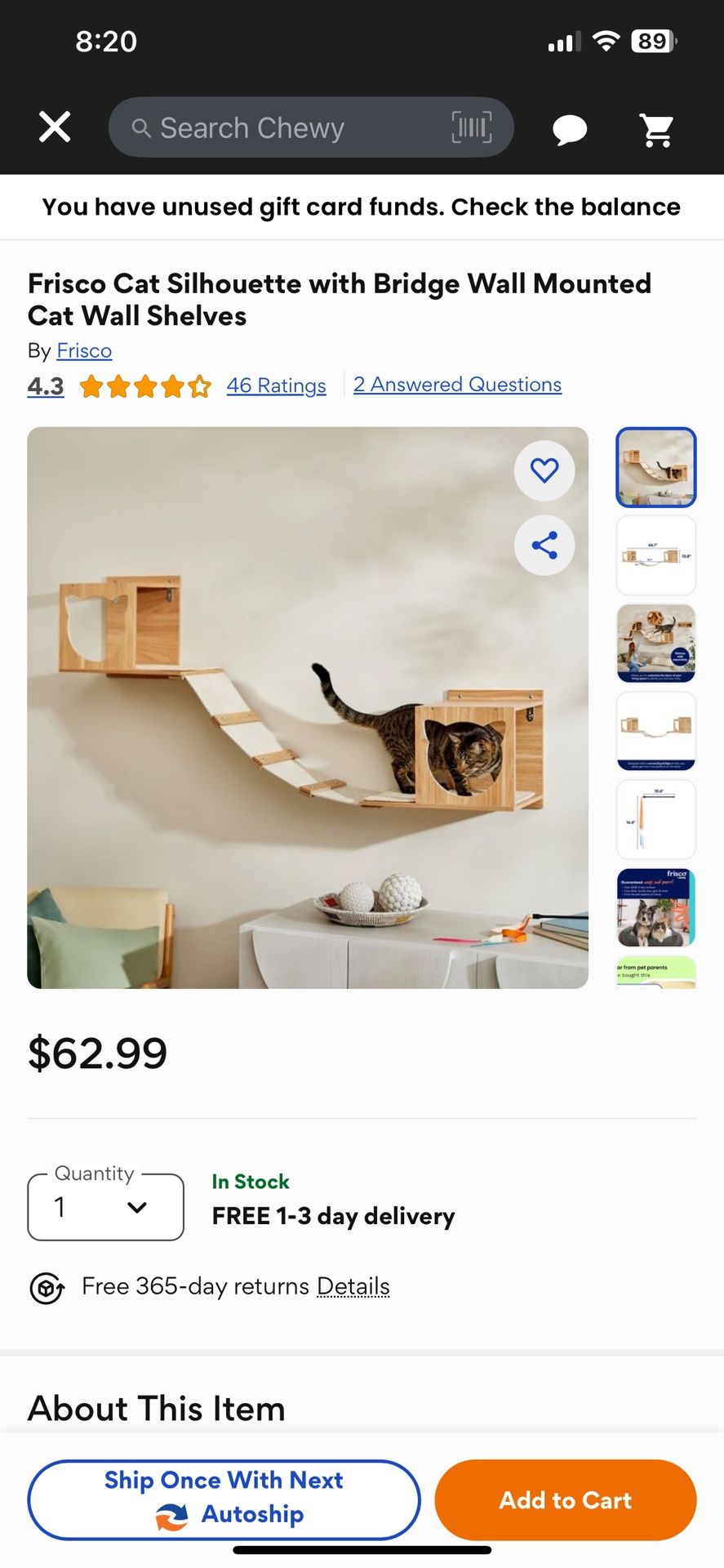 Frisco Cat Bridge Wall Mounted