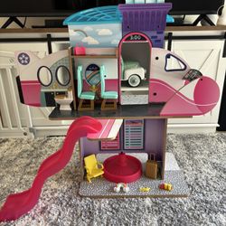 KidKraft Luxe Life 2-in-1 Wooden Airport and Jet Plane Doll Play Set 