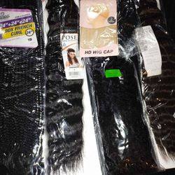 human hair weave set in/ sew in multiple packages. and tool