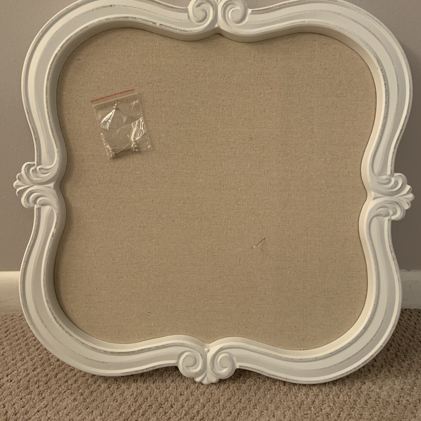 Stylish Linen Pin Board NEW 16” x 16” Great For Dorm Room