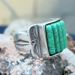 Vintage Carolyn Pollack Sterling Silver Ring Sz 8.25 Turquoise Pieces Available Too 