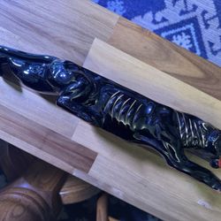 PANTHER: Planter, Ceramic, Glossy Black, RARE & Vintage, MCM Brand