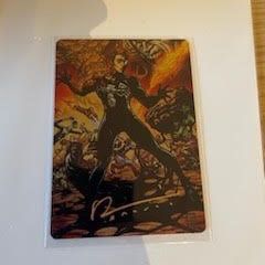 Metal Trading Card Spiderman, Venom, Captain America, Hulk, DC comics heroes Signed Chad Hardin