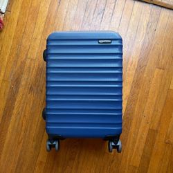 Blue Expandable Hard Shell Carry On Suitcase - 14.8 x 10 x 21.7”