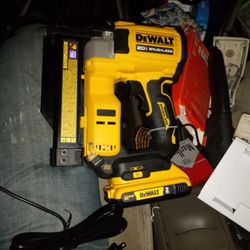 DeWalt Atomic Compact Brushless 23 Gauge Pin Nailer  With One 5ah And One 2 Ah Batteries  And Charger P