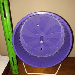 Purple hamster wheel with plastic spokes, 8.5 inches large hamster wheel
