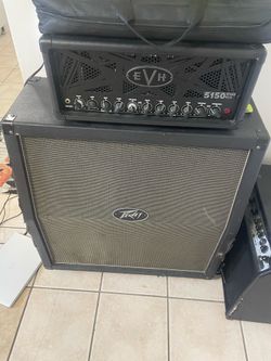EVH guitar head and Peavey Valveking guitar cab with 25 ft. Mogami cable included