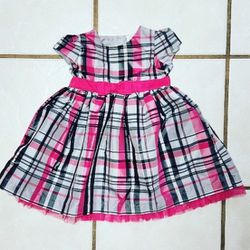 Carter's Toddler Babygirl Pink Plaid Dress Size 12M 