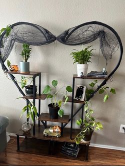 Plant stand with grow lights
