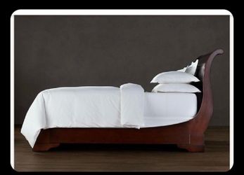 Restoration Hardware RH Marston Queen Sleigh Bed Frame Color : Black Cherry in Wood