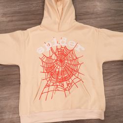 Spider Hoodie Pink/Tan/White Size Medium