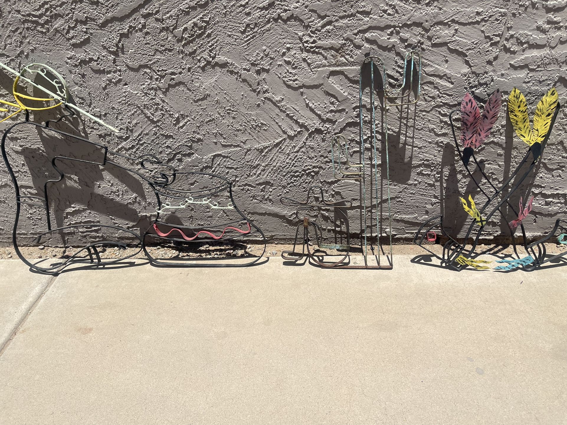 Wrought iron southwestern yard art