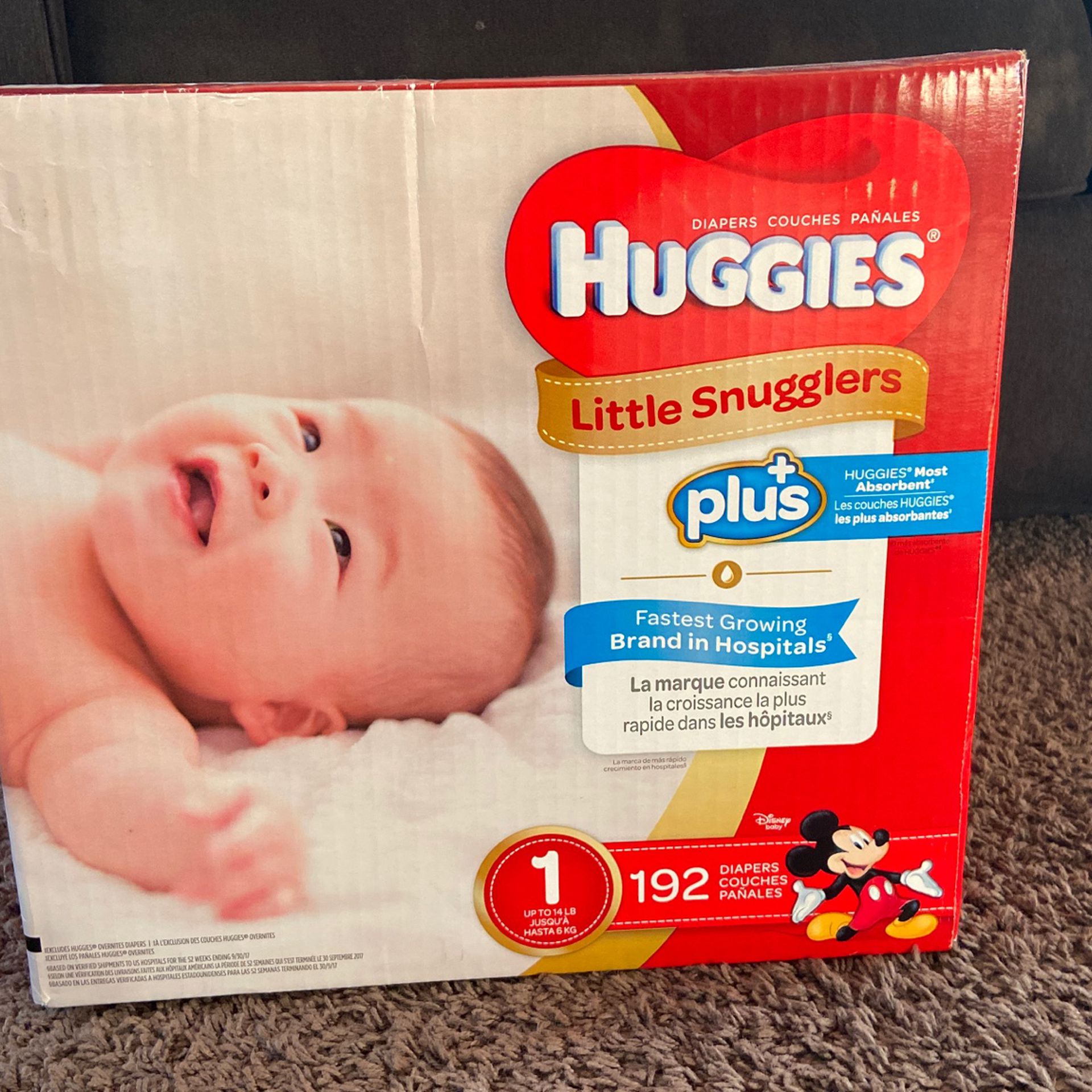 Diapers-HUGGIES size 1(up to 14 Lbs)