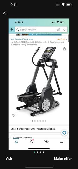 Nordic Track FS10i Free stride Elliptical With HD Touchscreen
