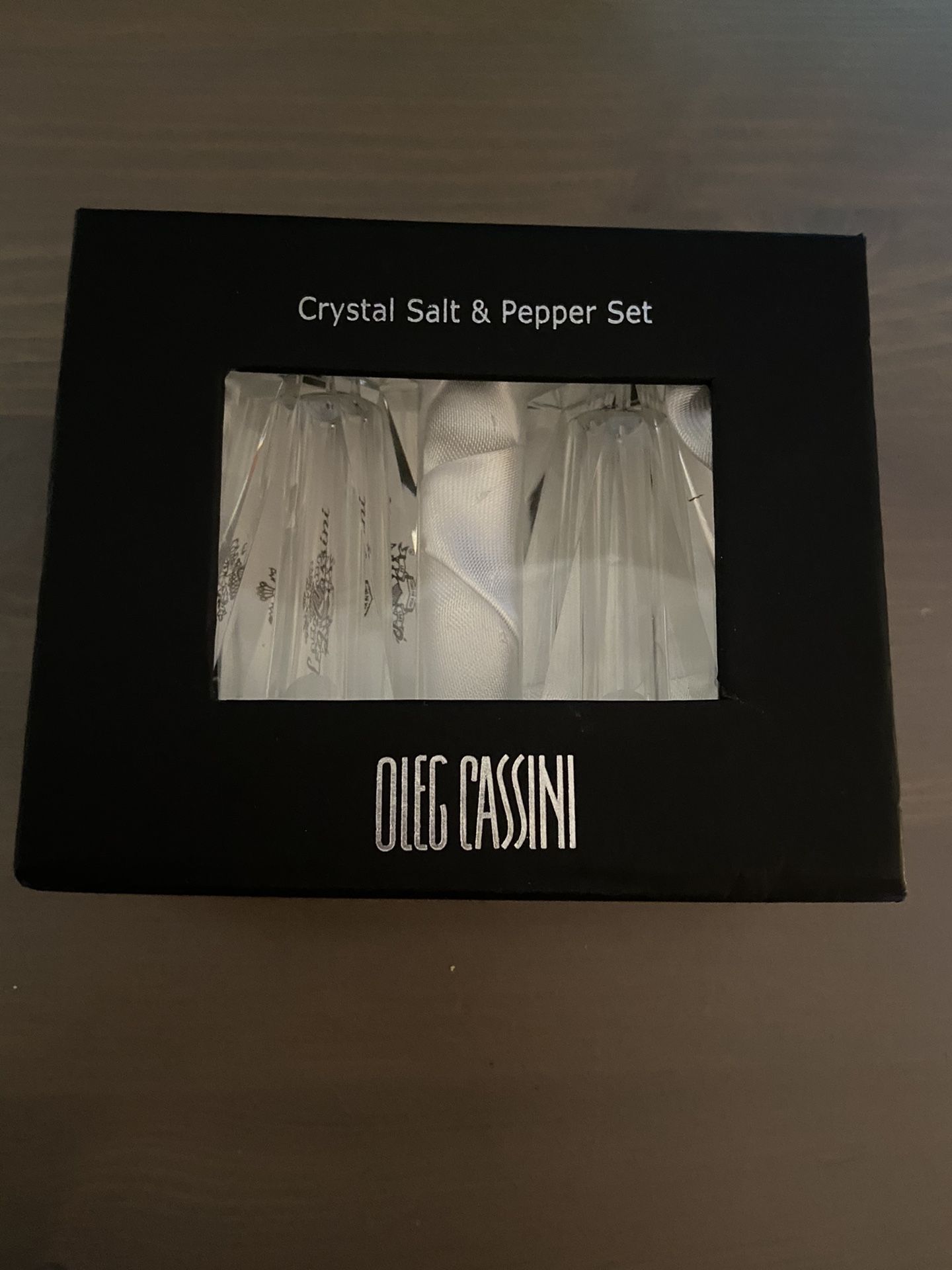 Oleg Cassini Crystal Salt And Pepper Shaker