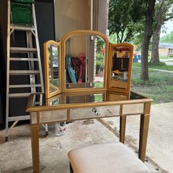 Pier 1 Imports Hayworth Gold Vanity And Mirror Set