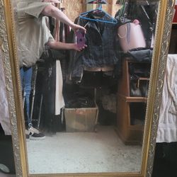 Antique gold framed mirror