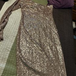 Rose Gold Sequined Gown