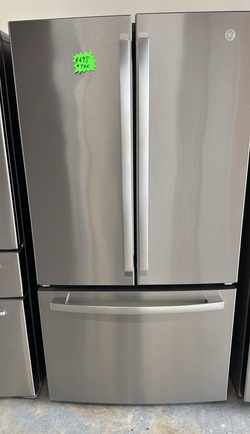 GE French Door Fridge – Stainless, Ice Maker, Clean
