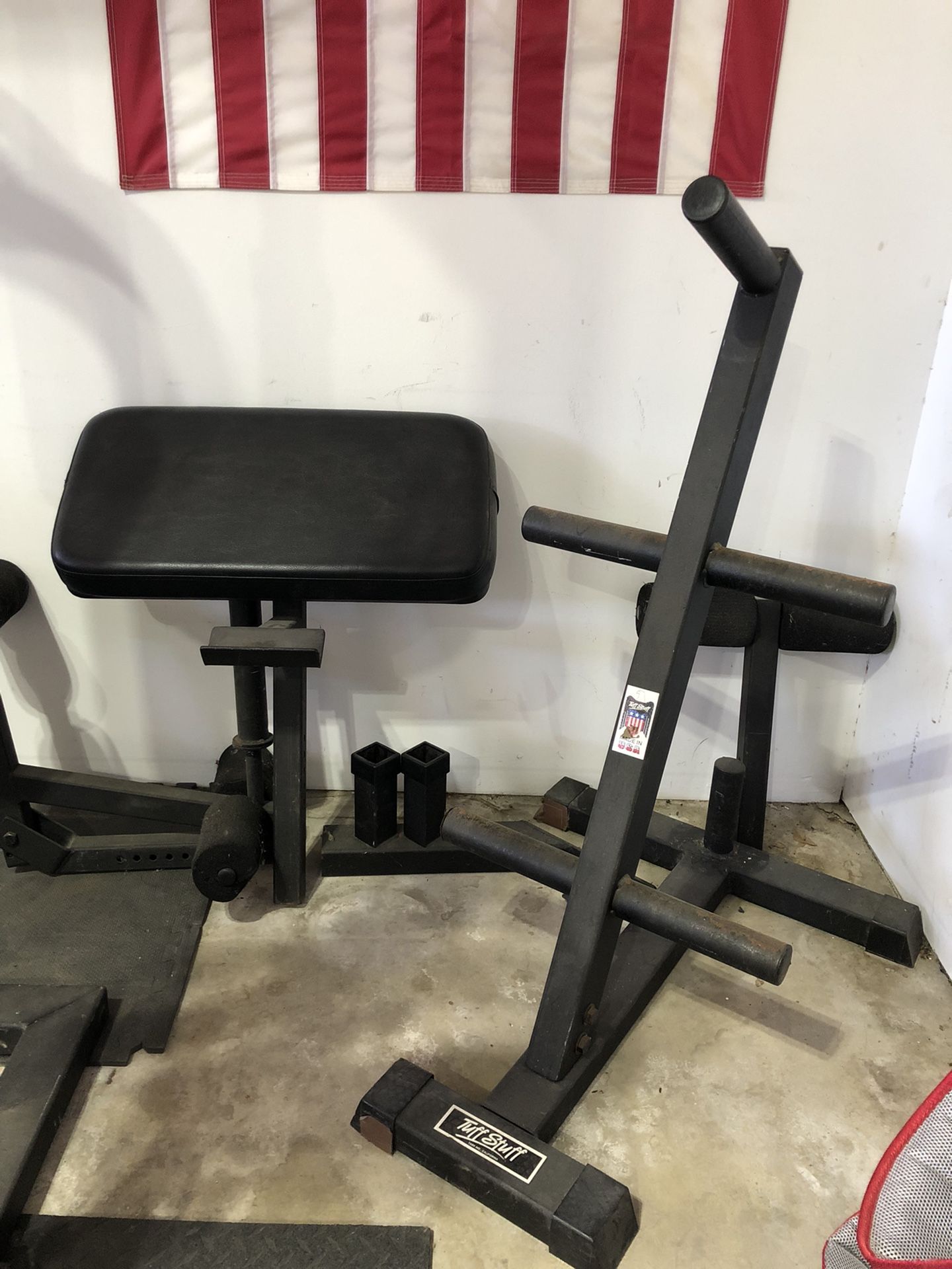 Squat Rack Bench Cable Weight gym Equipment Tuff Stuff Olympic Bar for Sale in Santa Ana, CA