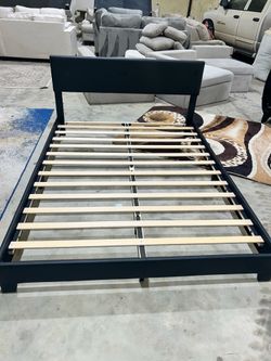 Modern Black Full Size Platform Bed Frame