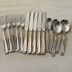 15pc Oneida USA Forte Heirloom Flatware Set Stainless Forks Knives Spoons