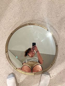 Round Gold Mirrored Decorative Tray