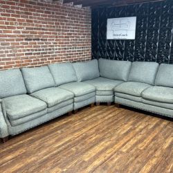 Delivery Available gray 4pc L shape sectional sofa couch
