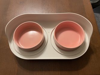 dog food tray and bowls