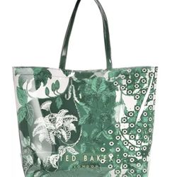NEW TED BAKER Rococo Icon Green Turquoise Print Tote Handbag Shopper Purse LARGE