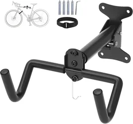 Bike Hanger - Wall & Horizontal Mount, Garage & Vertical Bike Storage with Hook