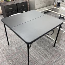 34" Square Folding Table,Fold-in-Half Plastic Card Table,Picnic Party Event Dining Camp, New