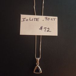 iolite Necklace With Chain 