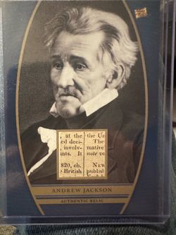 2024 Pieces of a Past Andrew Jackson Relic Card