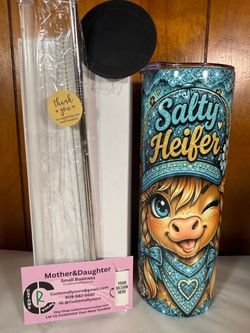 Salty Heifer Highland Cow 20 oz Tumbler