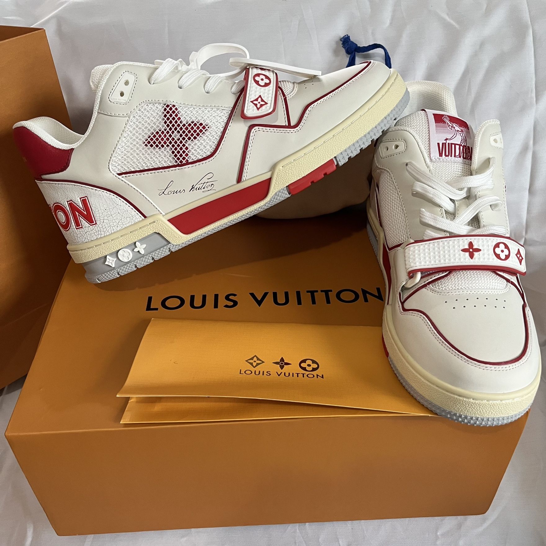 Louis Vuitton Strap Trainer Red White