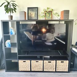 IKEA TV console (Lappland) and Storage Boxes (Labbsal)