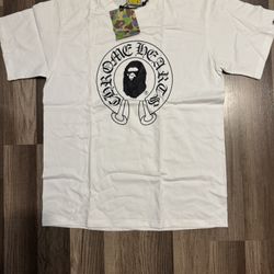 Bape x Chrome Heart White Tee