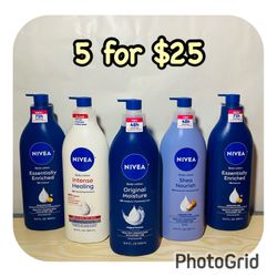 (5) NIVEA  Moisture Body Lotions 16.9 fl oz, 5 for $25 or $6 each