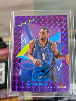 2025 Topps Finest Tracy McGrady Purple Refractor 70/75 No 186