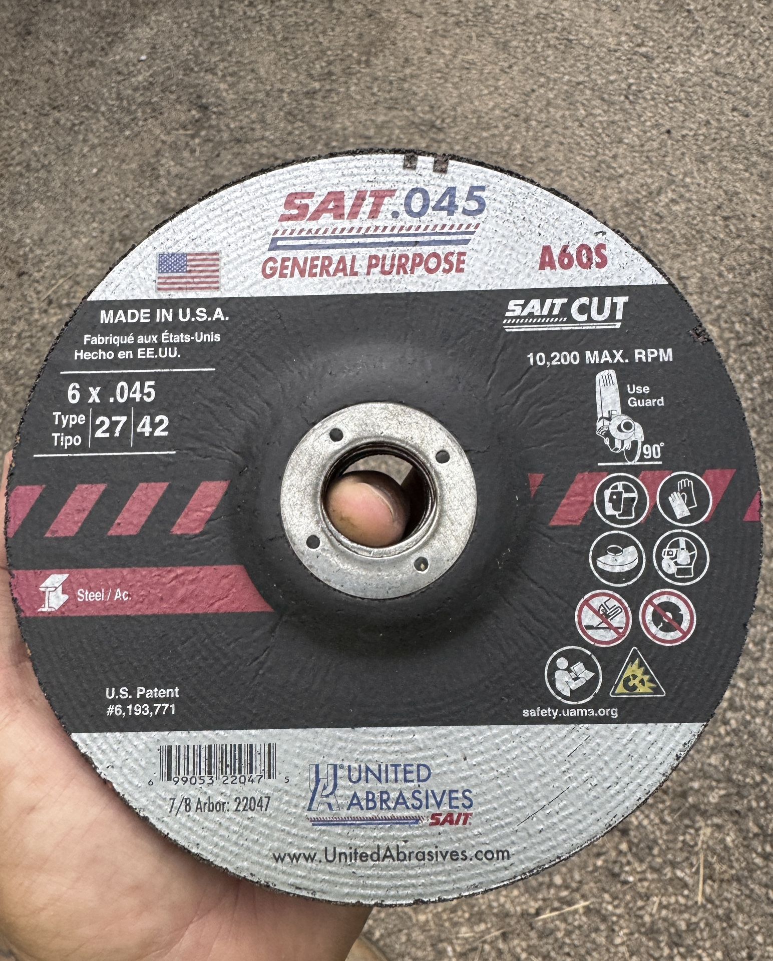 15 6” SAIT .045 CUTTING WHEEL